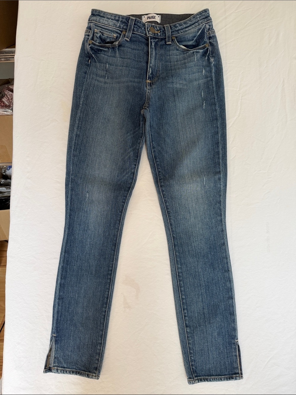 PAIGE Hoxton Ankle peg Jeans Medium Blue Wash Sz 25